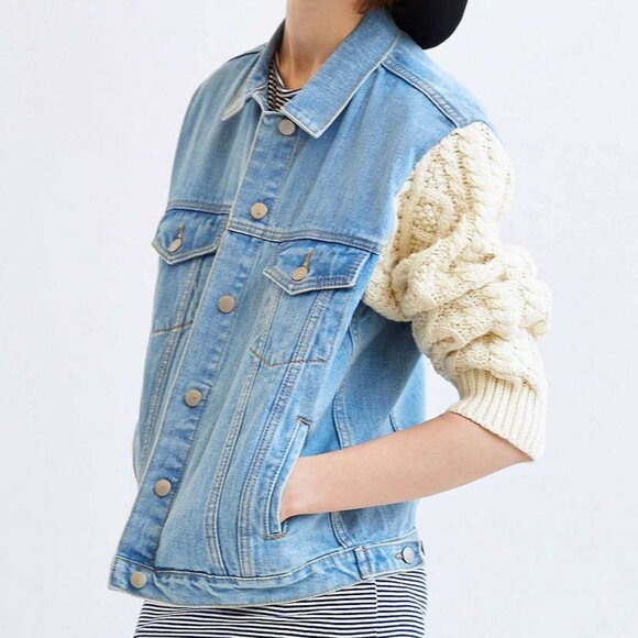 UNIF Blue and Cream Jean Jacket - Picture 5 of 6